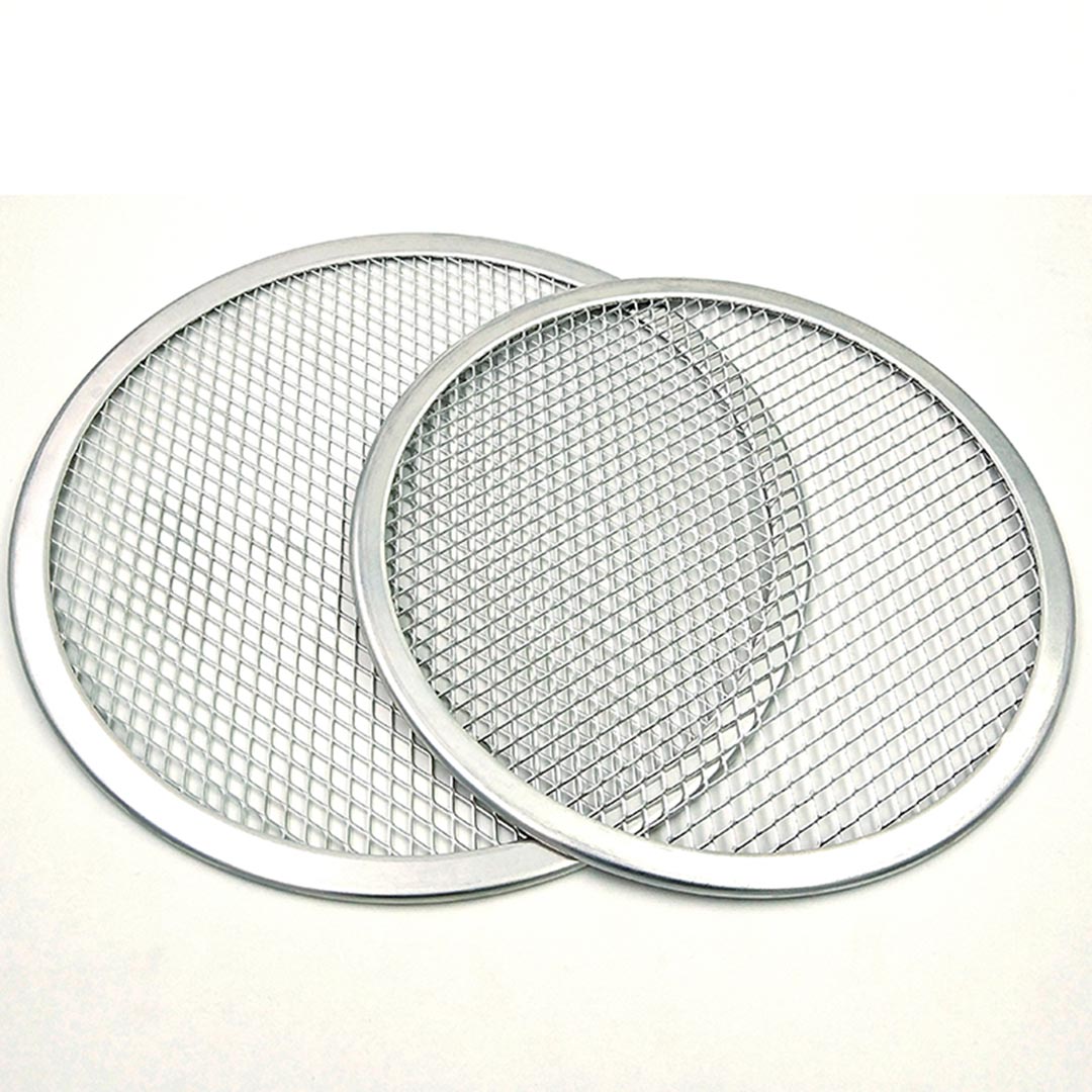 SOGA 2X 8-inch Round Seamless Aluminium Nonstick Commercial Grade Pizza Screen Baking Pan