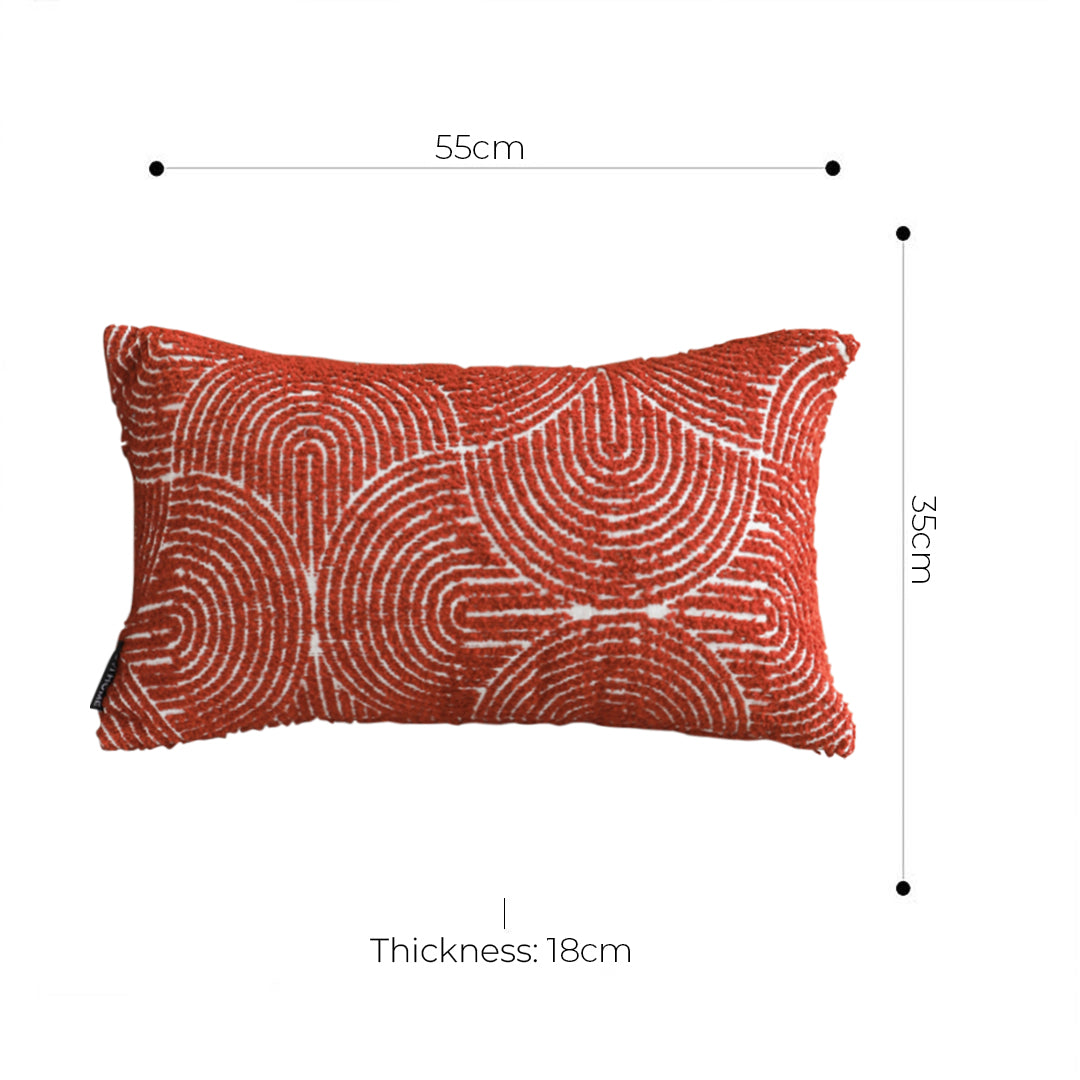 SOGA 2X 35cm Throw Pillow Burgundy Cinnabar Perfect Burnt Indoor and Outdoor Corded for Home Decor