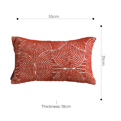 SOGA 2X 35cm Throw Pillow Burgundy Cinnabar Perfect Burnt Indoor and Outdoor Corded for Home Decor