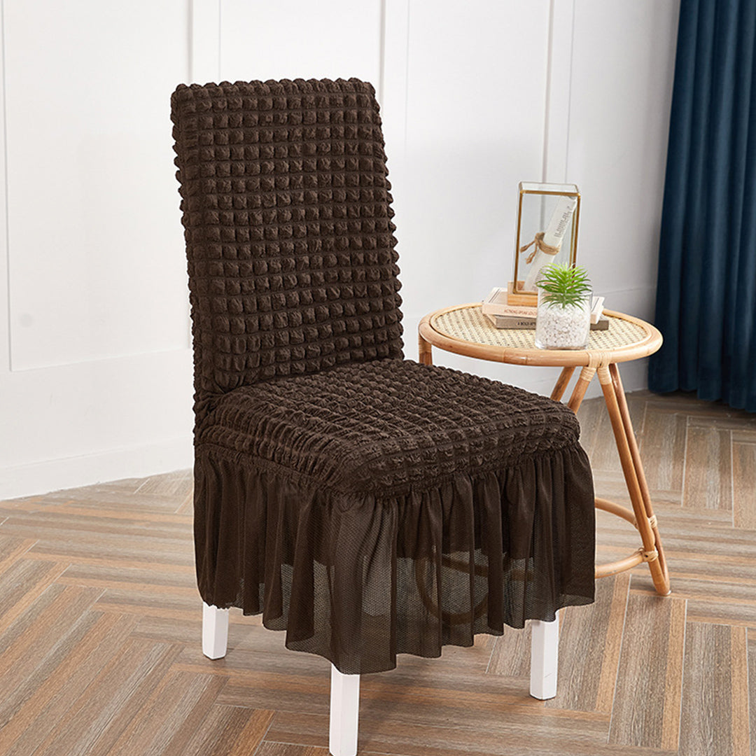 SOGA 2X Coffee Chair Cover Seat Protector with Ruffle Skirt Stretch Slipcover Wedding Party Home Decor