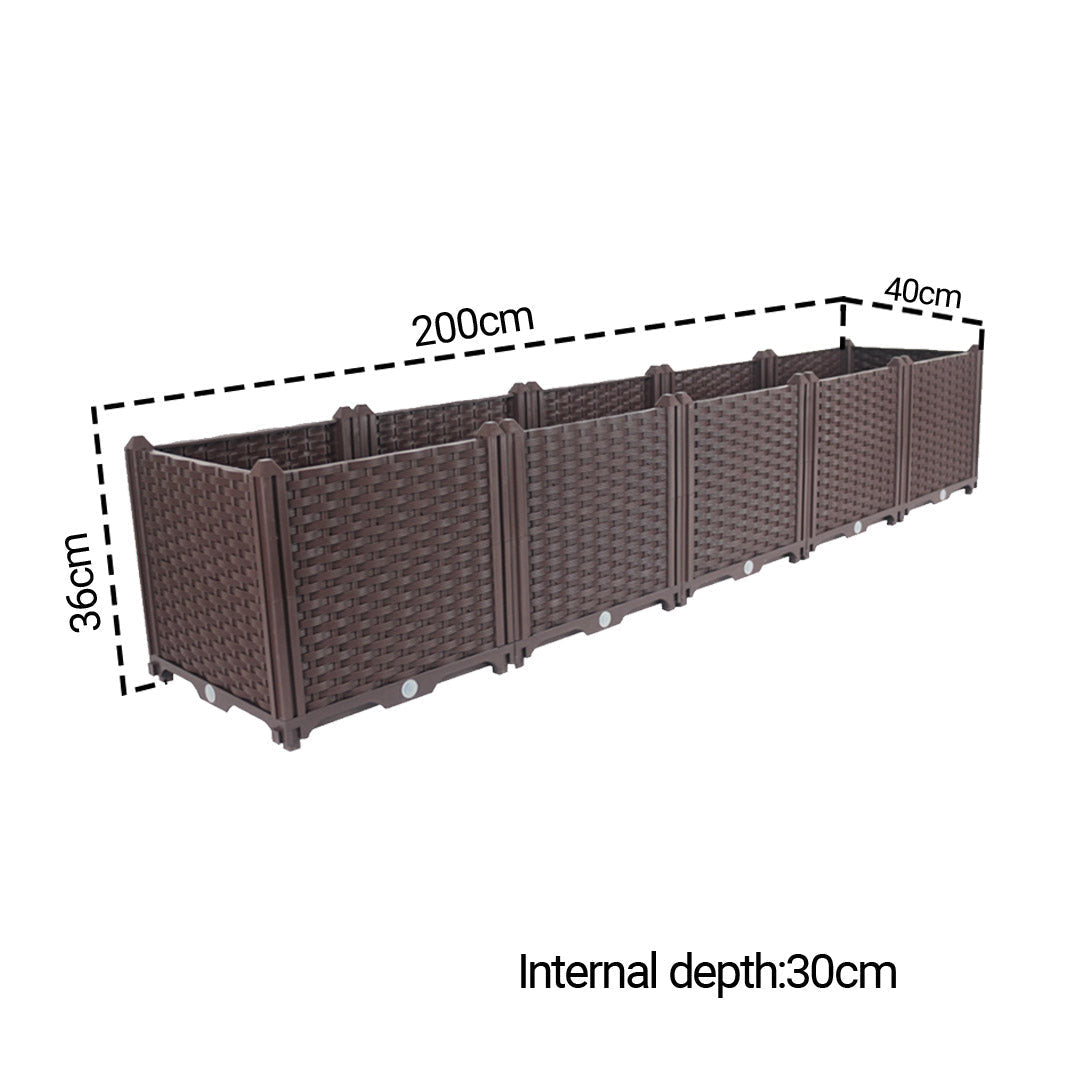 SOGA 200cm Raised Planter Box Vegetable Herb Flower Outdoor Plastic Plants Garden Bed Deepen