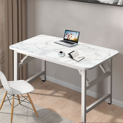 SOGA 2X 120x60x75cm White Foldable Computer Study Table Easy Assembly Desk No Chair