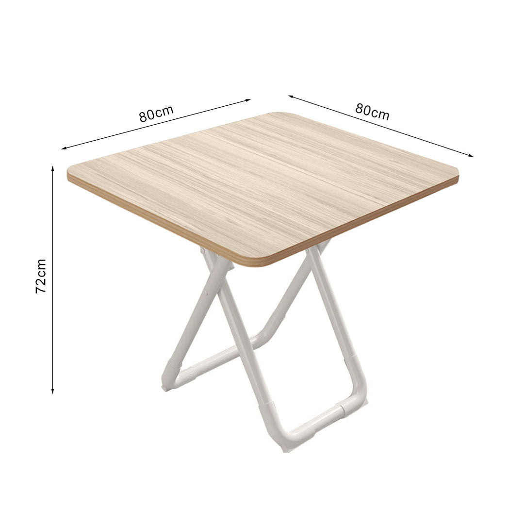 SOGA 80cm Light Square Table with White Legs Modern Design for Home Decor