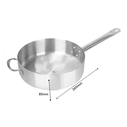 SOGA 26cm Stainless Steel Saucepan With Lid Induction Cookware With Triple Ply Base
