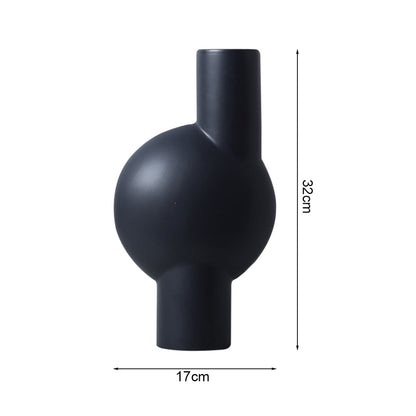 SOGA 2X 17x32cm Medium Ornament a Modern Abstract Vase Decorative Object Unique Shape with Narrow Neck for Home Decor