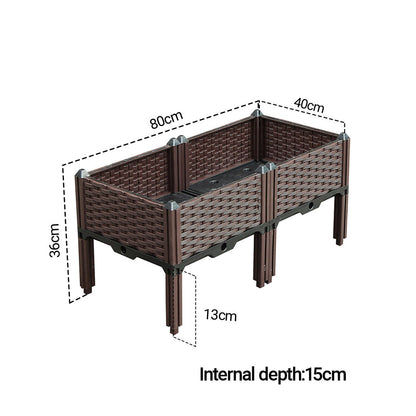 SOGA 2X 80cm Raised Planter Box Vegetable Herb Flower Outdoor Plastic Plants Garden Bed with Legs