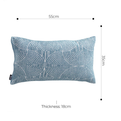 SOGA 2X 35cm Blue Throw Pillow Geometric Indoor and Outdoor Corded for Home Decor