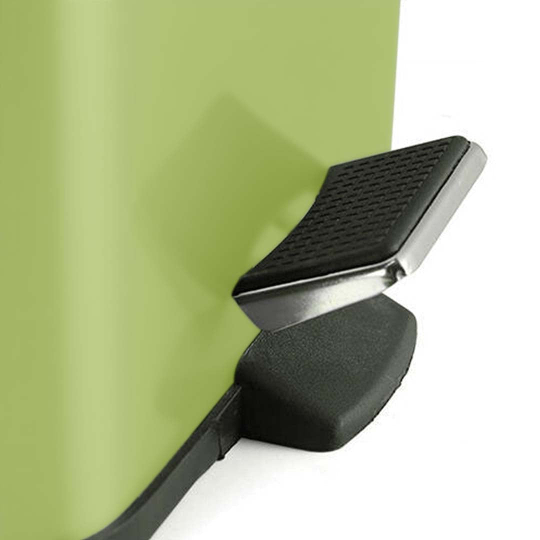 SOGA 4X Foot Pedal Stainless Steel Rubbish Recycling Garbage Waste Trash Bin Square 12L Green