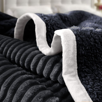 SOGA 2X Throw Blanket Warm Cozy Double Sided Thick Flannel Coverlet Fleece Bed Sofa Comforter