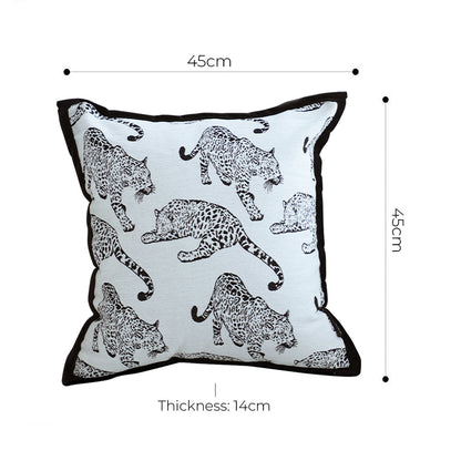 SOGA 45cm Throw Pillow White & Black Leopard Light Luxury Decorative Cushion for Living Room