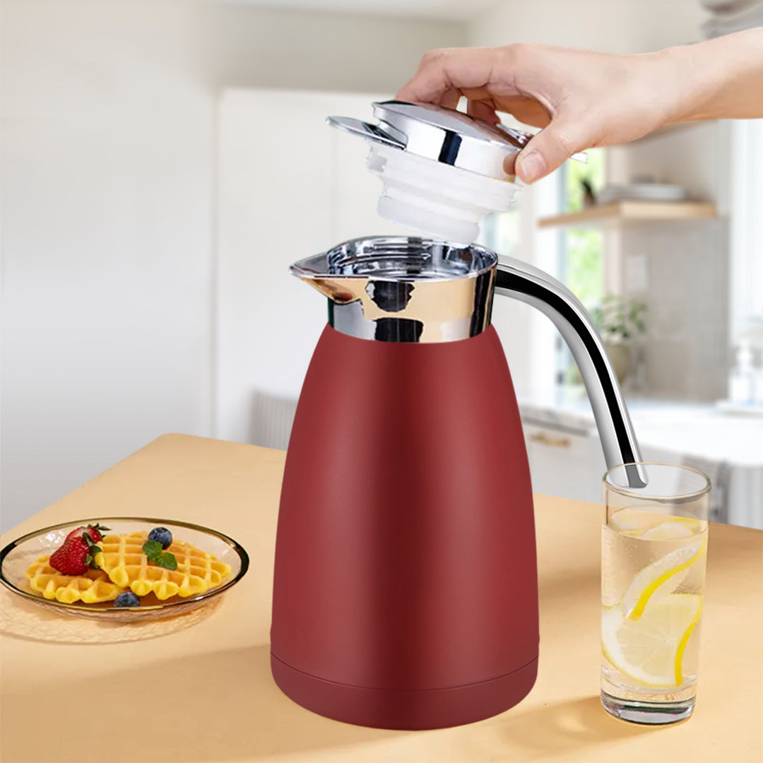 SOGA 2X 1.2LStainless Steel Water Bottle Insulated Vacuum Flask Coffee Jug Thermal Red