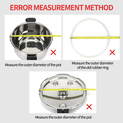Silicone 2X 10L Pressure Cooker Rubber Seal Ring Replacement Spare Parts