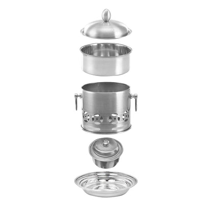 SOGA Stainless Steel Mini Asian Buffet Hot Pot Single Person Shabu Alcohol Stove Burner with Lid