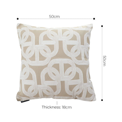 SOGA 50cm Throw Pillow Beige Interlocking Geometric Pattern Modern Accent for Home Décor