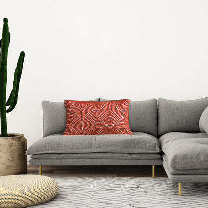 SOGA 2X 30cm Cinnabar Pillow Perfect Burnt Indoor/Outdoor Corded Throw Orange Set Lumbar Throw Pillow