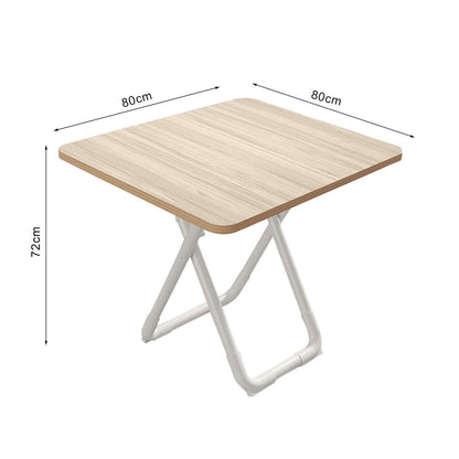 SOGA 2X 80cm Light Square Table with White Legs Modern Design for Home Decor