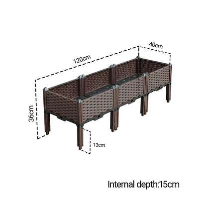 SOGA 120cm Raised Planter Box Vegetable Herb Flower Outdoor Plastic Plants Garden Bed with Legs
