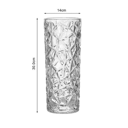 SOGA 14x30cm Heavy Duty Glass Vase Crystal Clear Design for Home Décor