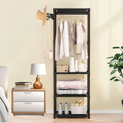 SOGA 2X 45x35cm Hanging Clothes Rack Storage w/ 3 Layer Organizer Adjustable Shelves, Sturdy, Space-Saving