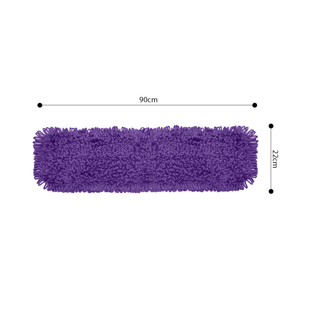 SOGA 3X 90x22 Purple Microfiber Flat Mop Floor Cleaning Pads Rotating Dust Remover