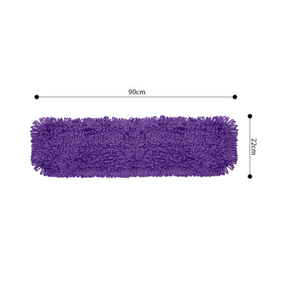 SOGA 3X 90x22 Purple Microfiber Flat Mop Floor Cleaning Pads Rotating Dust Remover