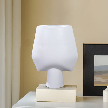 SOGA 33x43cm White Large Ornament Bodhi House Ceramic Handcrafted Modern Abstract Square Vase Home Decor