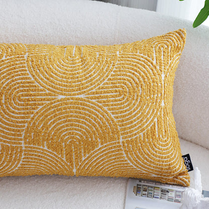 SOGA 2X 35cm Mustard Yellow Throw Pillow Geometric Indoor and Outdoor Corded for Home Decor