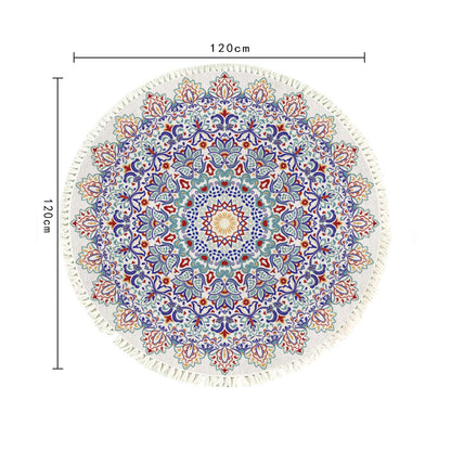 SOGA 120cm Mandala Round Area Thick Anti-slip Doormat, Home Decor