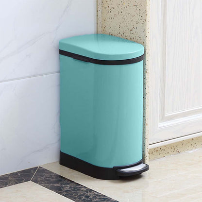 SOGA 4X Foot Pedal Stainless Steel Rubbish Recycling Garbage Waste Trash Bin U Blue 10L