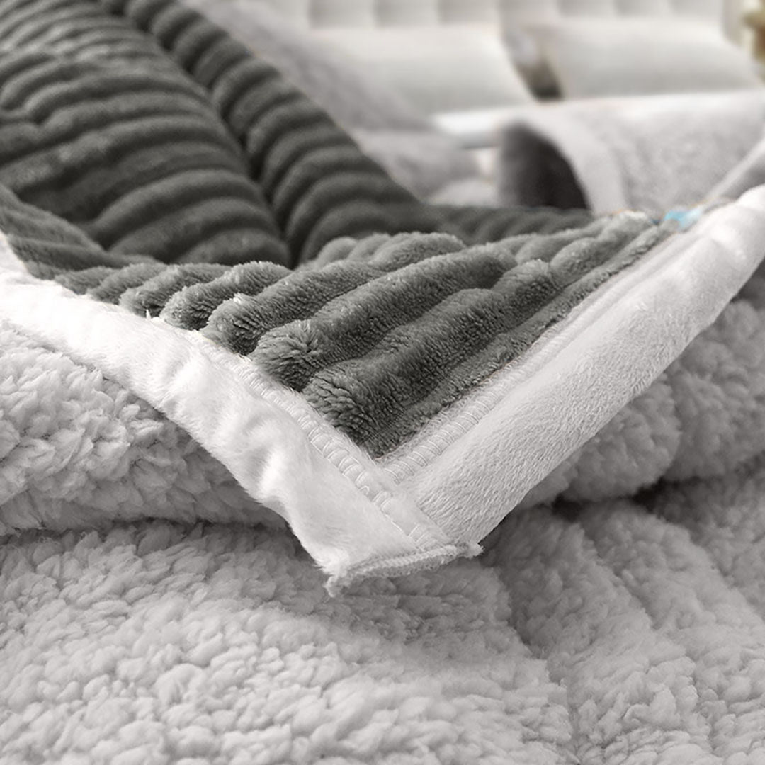 SOGA 2X Throw Blanket Warm Cozy Double Sided Thick Flannel Coverlet Fleece Bed Sofa Comforter