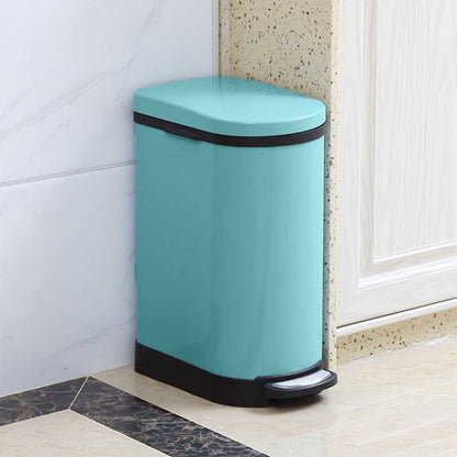SOGA 2X Foot Pedal Stainless Steel Rubbish Recycling Garbage Waste Trash Bin U Blue 10L