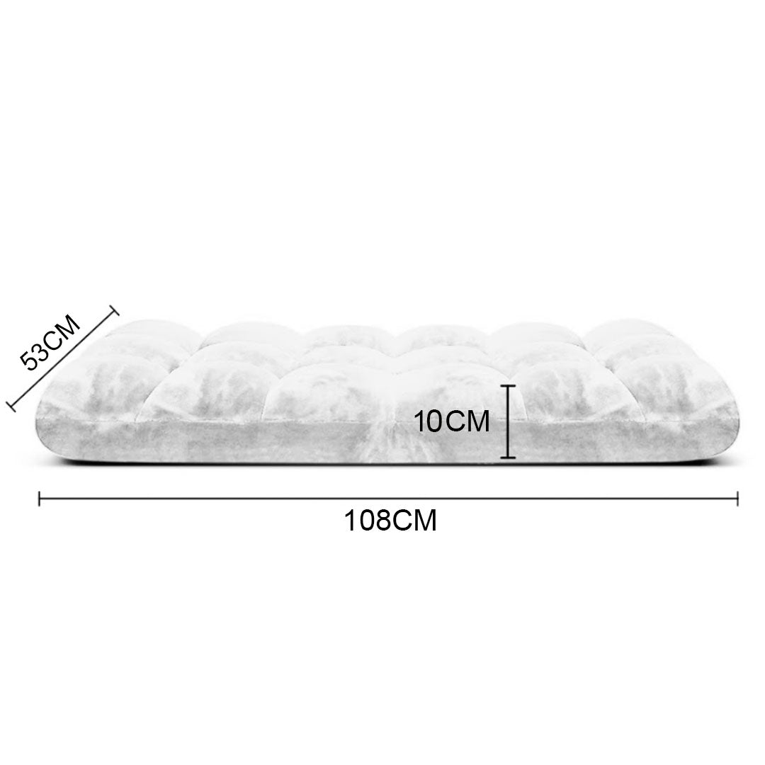 SOGA 4X Floor Recliner Folding Lounge Sofa Futon Couch Folding Chair Cushion White