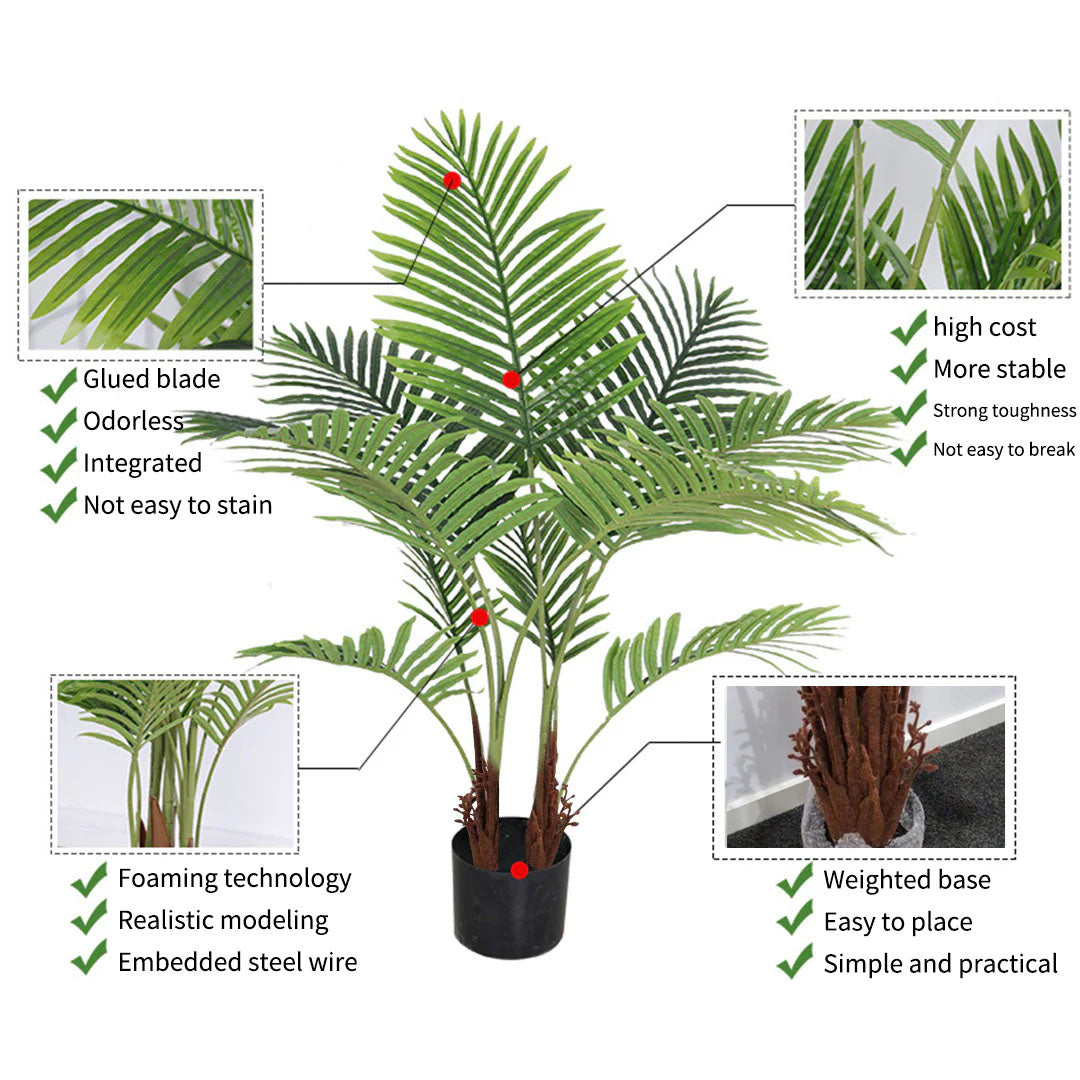 SOGA 4X 165cm Artificial Swallowtail Sunflower Fake Decoration Tree Flower Pot Plant