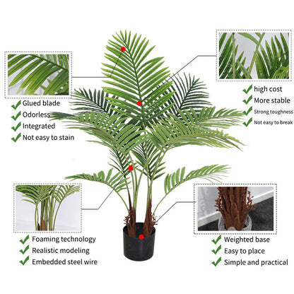 SOGA 4X 165cm Artificial Swallowtail Sunflower Fake Decoration Tree Flower Pot Plant