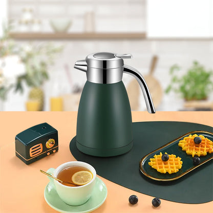 SOGA 2.2L Stainless Steel Water Bottle Insulated Vacuum Flask Coffee Jug Thermal Green
