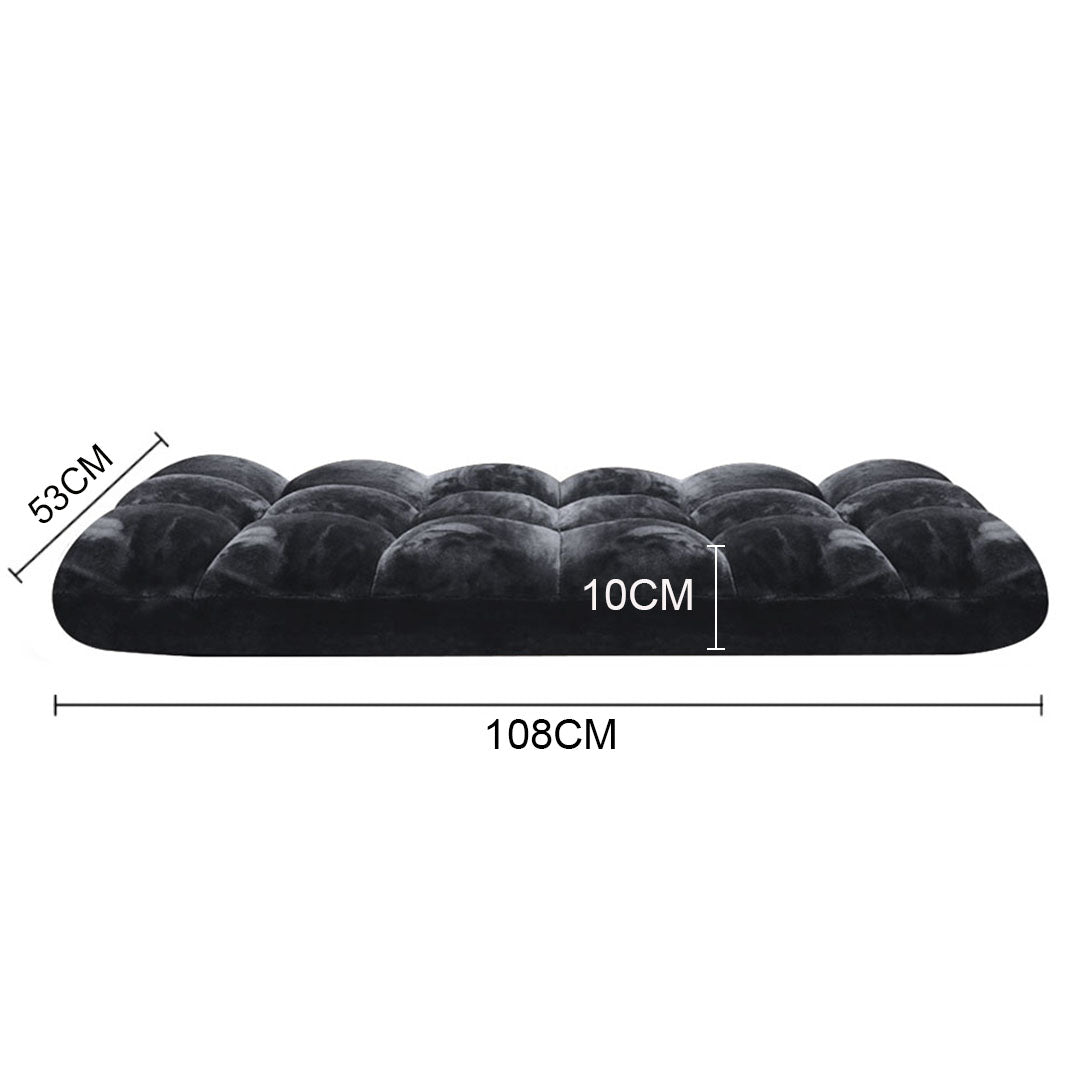 SOGA 2X Floor Recliner Folding Lounge Sofa Futon Couch Folding Chair Cushion Black