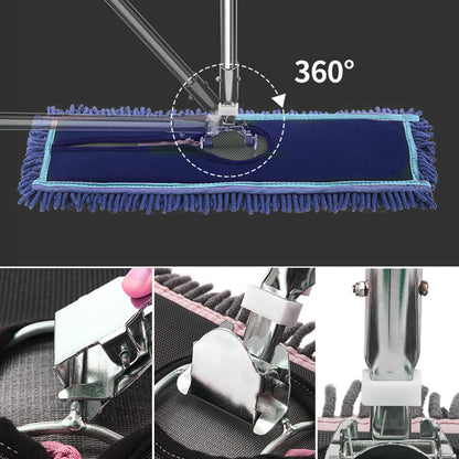 SOGA 100x22 Blue Microfiber Flat Mop Floor Cleaning Pads Rotating Dust Remover
