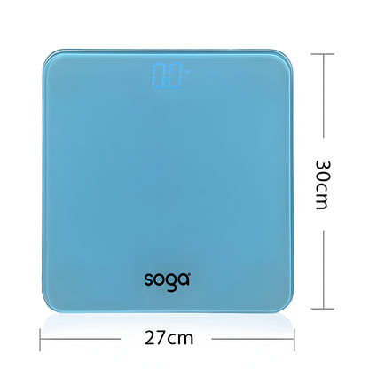SOGA 180kg Digital Fitness Weight Bathroom Gym Body Glass LCD Electronic Scales Blue