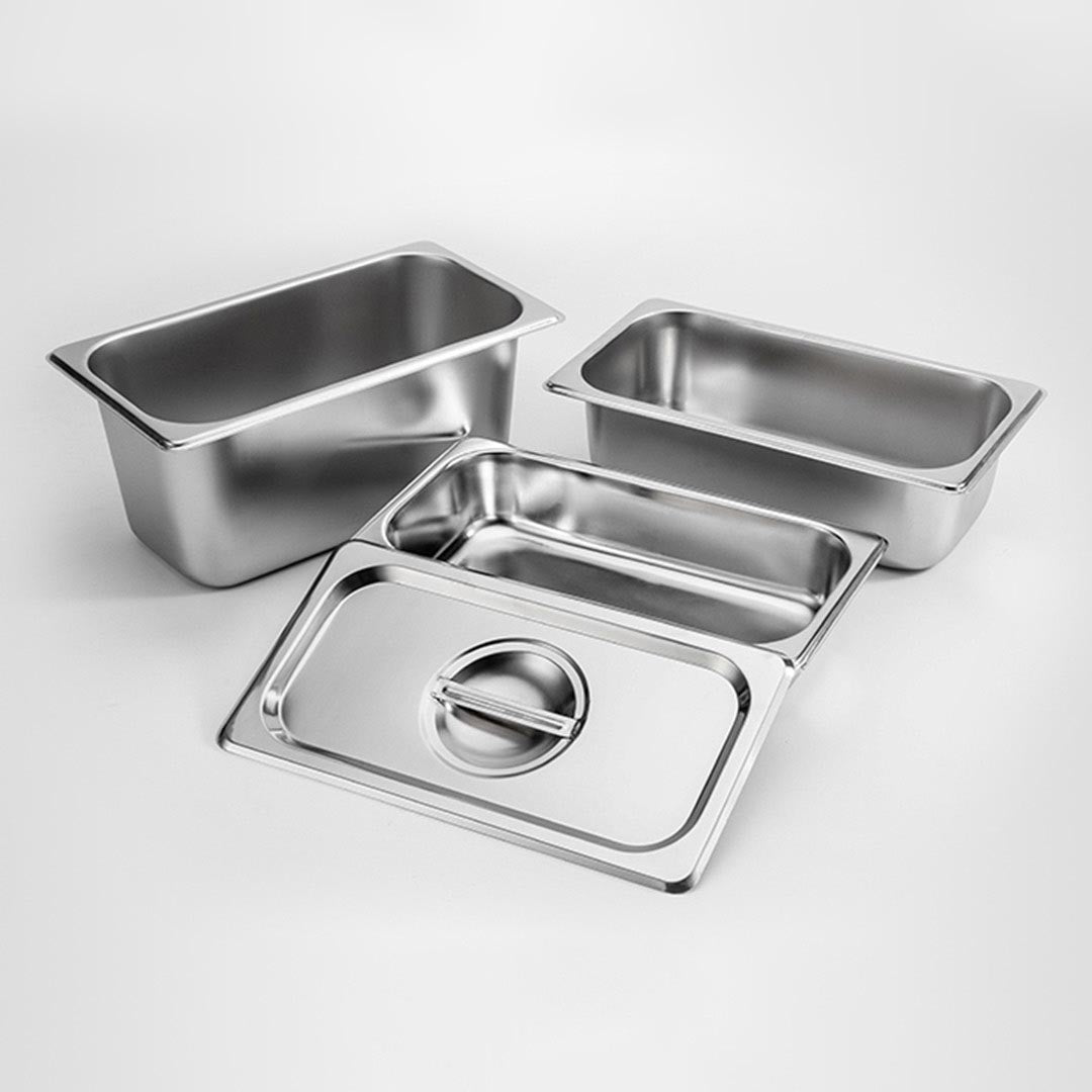 SOGA 6X Gastronorm GN Pan Full Size 1/3 GN Pan 15cm Deep Stainless Steel Tray With Lid