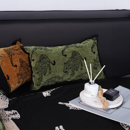 SOGA 2X 30cm Throw Pillow Green Leopard Lumbar Decorative Cushion for Living Room Home Decor