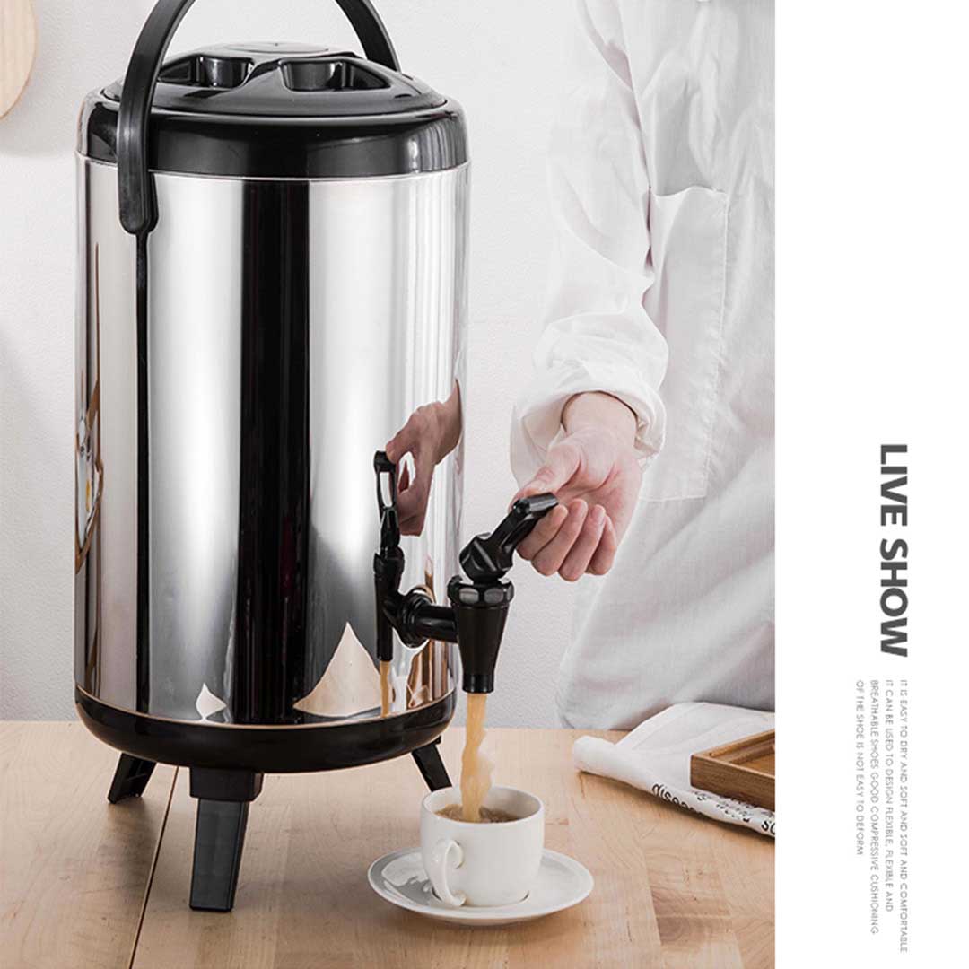 SOGA 8X 12L Portable Insulated Cold/Heat Coffee Tea Beer Barrel Brew Pot With Dispenser