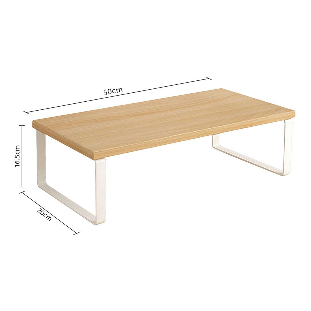 SOGA 50cm Wood Computer Monitor Elevated Stand Desktop Support Station Rack