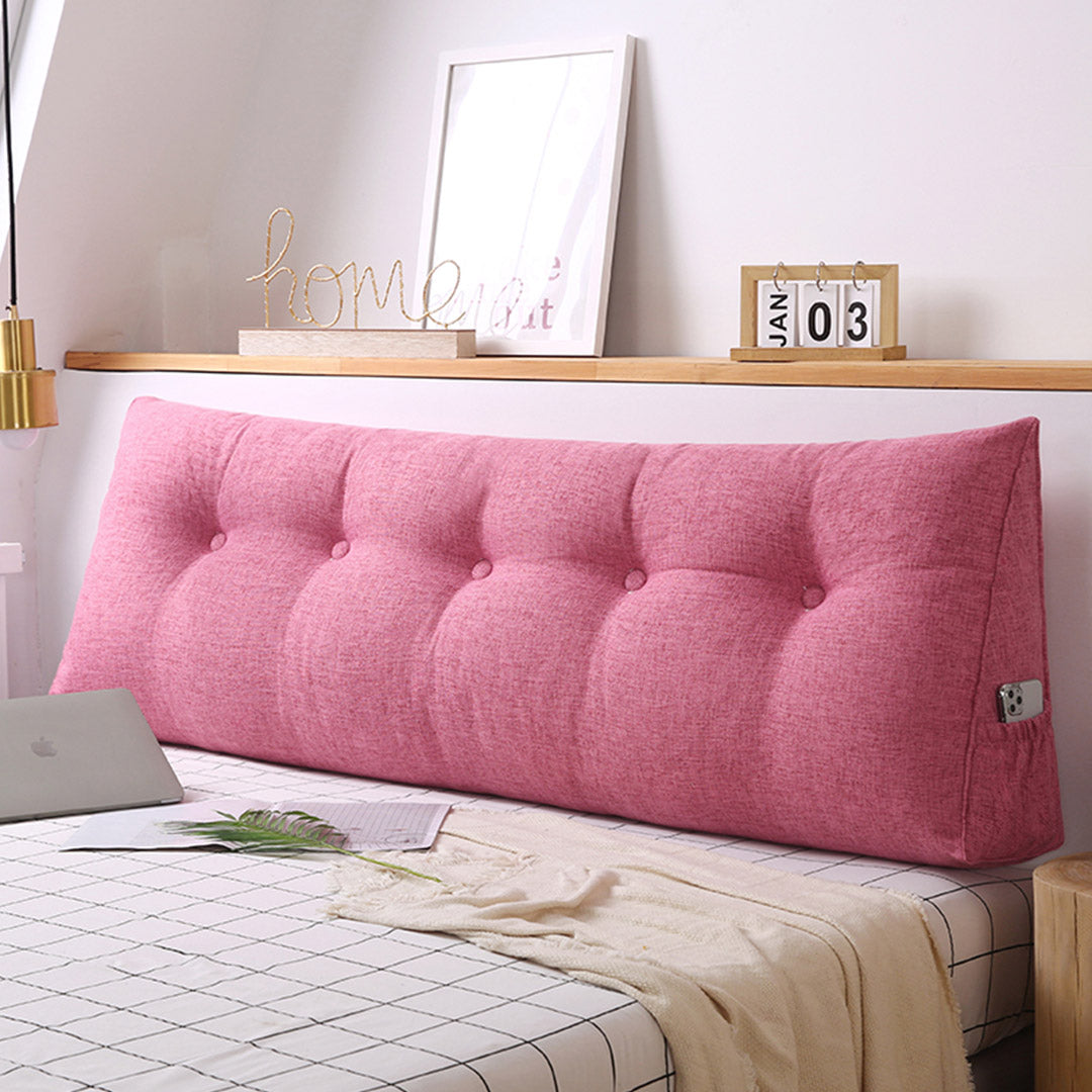 SOGA 2X 100cm Red Triangular Wedge Bed Pillow Headboard Backrest Bedside Tatami Cushion Home Decor