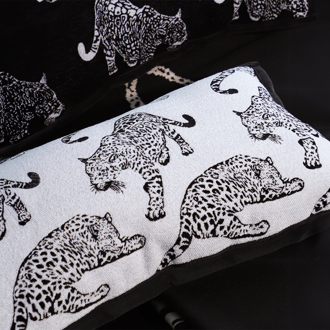 SOGA 30cm Throw Pillow White Leopard Light Luxury Lumbar Decorative Cushion for Living Room