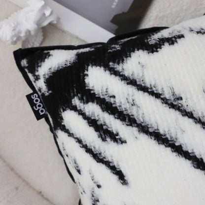 SOGA 2X 35cm Throw Pillow  Black and White Leopard Thick Premium Polyester Fiber for Home Decor