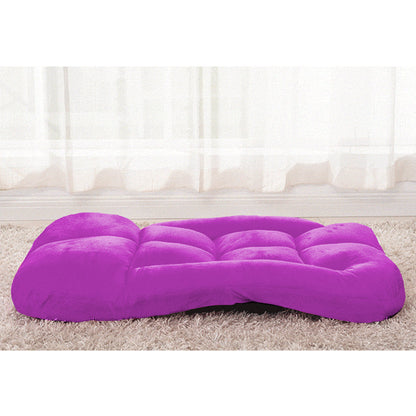 SOGA 2X Foldable Lounge Cushion Adjustable Floor Lazy Recliner Chair with Armrest Purple