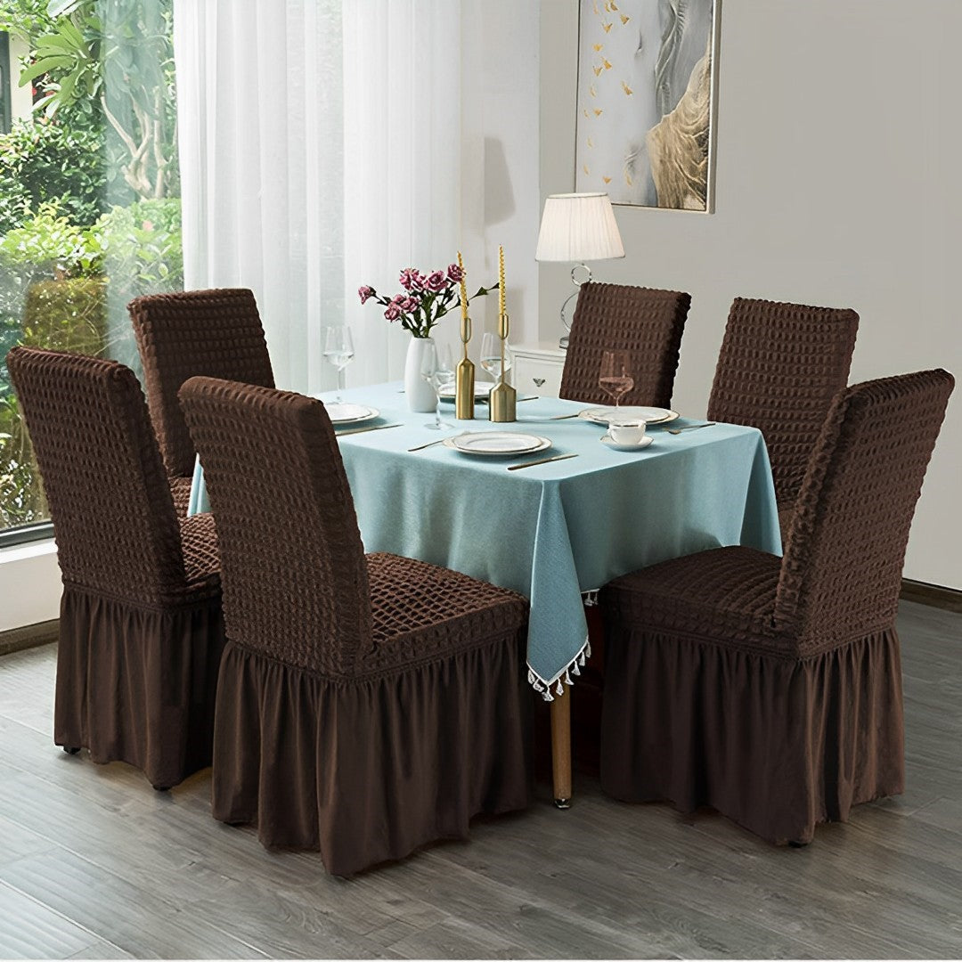 SOGA 2X Coffee Chair Cover Seat Protector with Ruffle Skirt Stretch Slipcover Wedding Party Home Decor