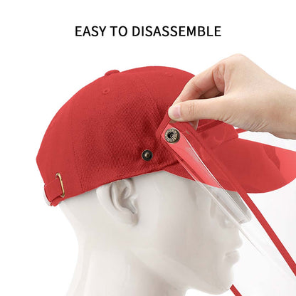 Outdoor Protection Hat Anti-Fog Pollution Dust Protective Cap Full Face HD Shield Cover Kids Red
