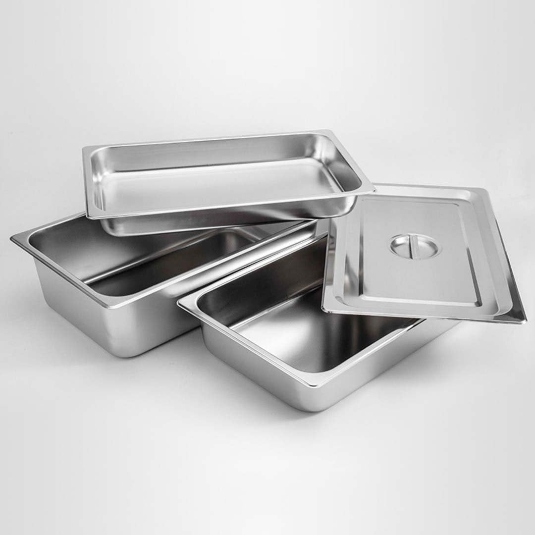 SOGA 6X Gastronorm GN Pan Full Size 1/1 GN Pan 4cm Deep Stainless Steel Tray with Lid