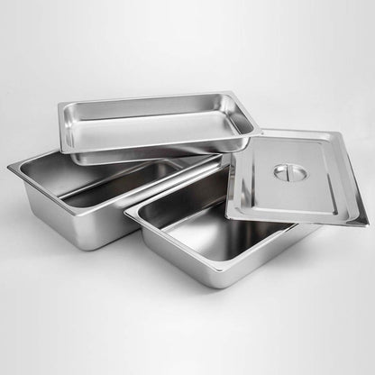 SOGA 6X Gastronorm GN Pan Full Size 1/1 GN Pan 4cm Deep Stainless Steel Tray with Lid